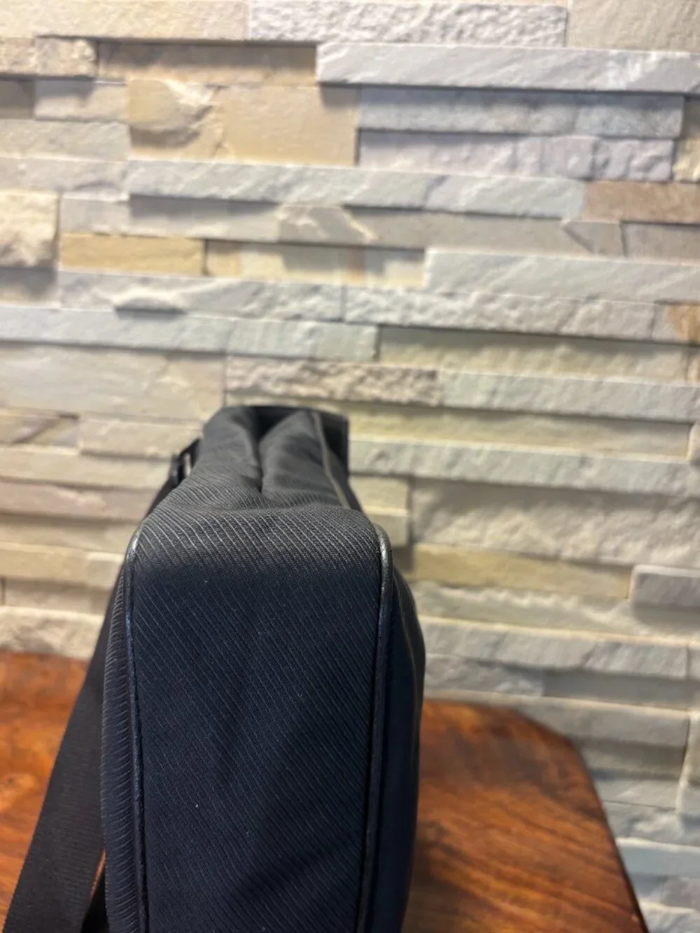 Vintage Dunhill Black Tech Nylon & Leather Crossbody Bag and dust bag